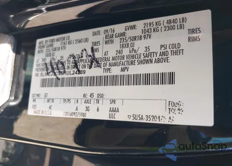 2017 Lincoln Mkc Reserve z USA, uszkodzony, nr VIN 5LMCJ3C95HUL24239